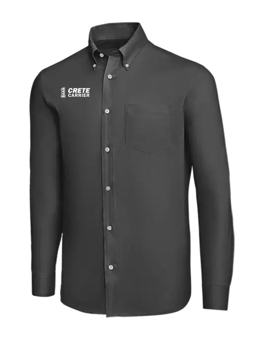 Brooks Brothers Dark Grey Wrinkle-Free Stretch Nailhead Shirt w/Crete Carrier Logo