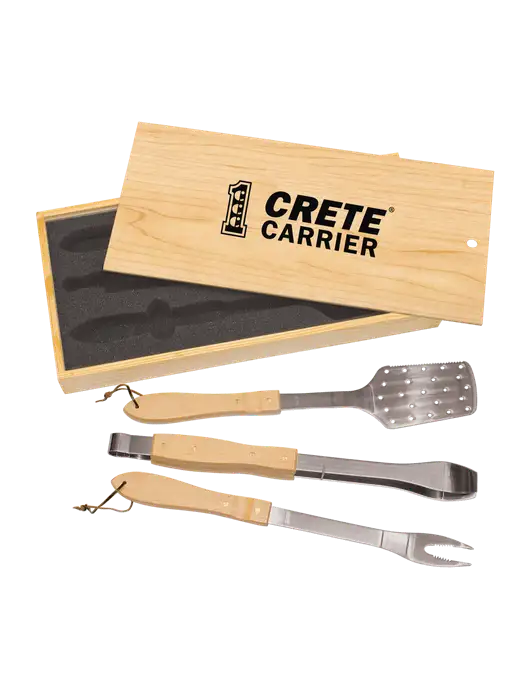Wood BBQ Gift Set w/Crete Carrier Logo