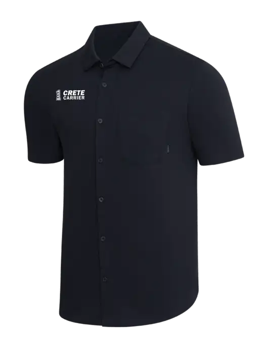 OGIO Black Extend Short Sleeve Button Up Shirt w/Crete Carrier Logo