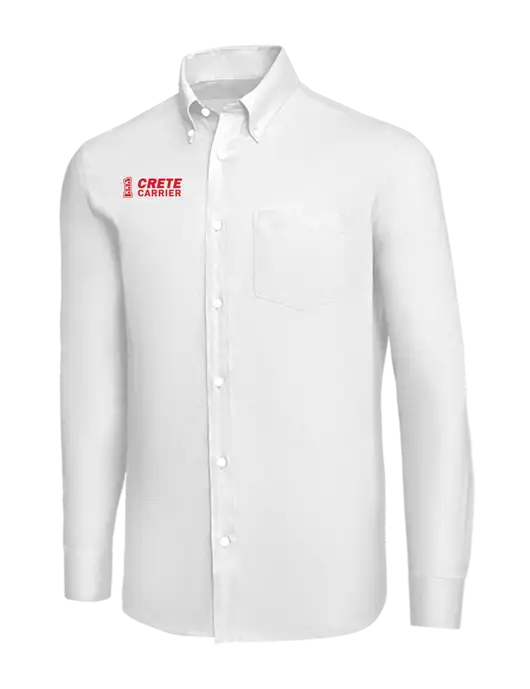 Brooks Brothers White Wrinkle-Free Stretch Nailhead Shirt w/Crete Carrier Logo