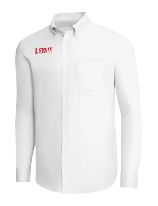 Brooks Brothers White Wrinkle-Free Stretch Pinpoint Shirt w/Crete Carrier Logo