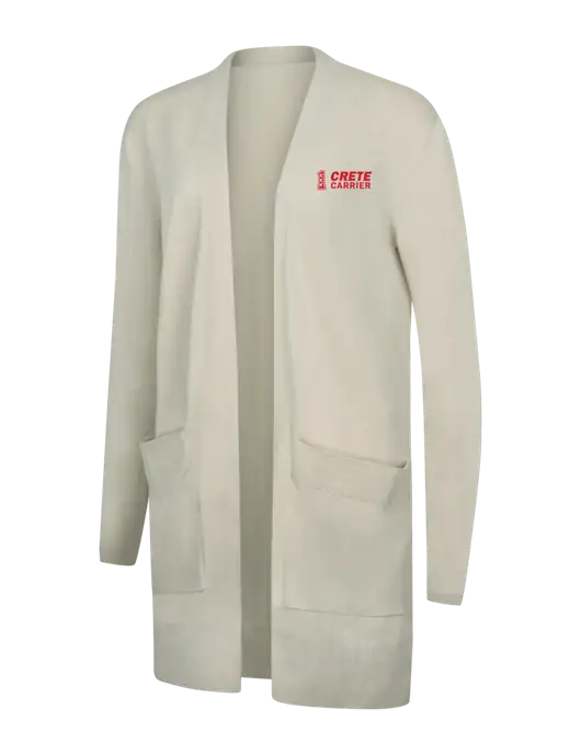 Mercer+Mettle Womens Ivory Open Front Cardigan Sweater w/Crete Carrier Logo
