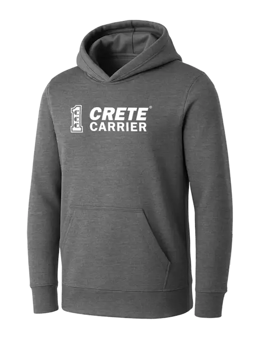 Womens Medium Grey Heather Core Fleece Pullover Hooded Sweatshirt w/Crete Carrier Logo
