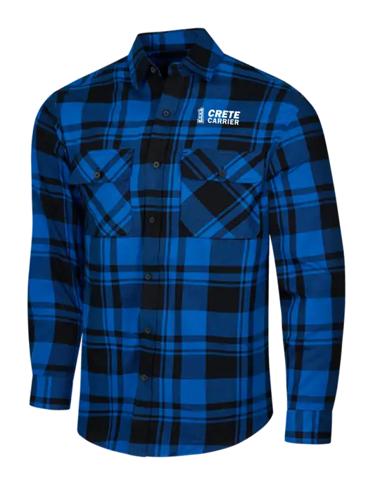 Royal/Black Plaid Flannel Shirt w/Crete Carrier Logo