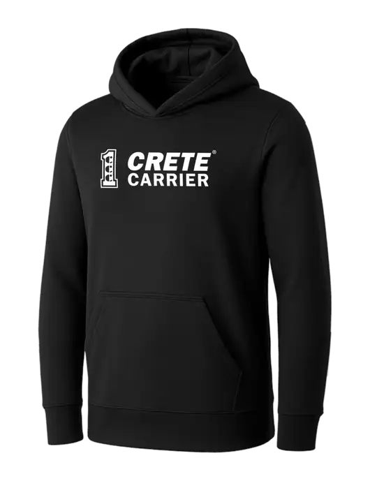 Womens Black Core Fleece Pullover Hooded Sweatshirt w/Crete Carrier Logo