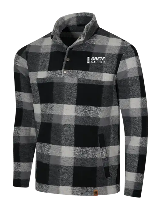 Russell Outdoors Black/White Plaid Basin Snap Pullover w/Crete Carrier Logo