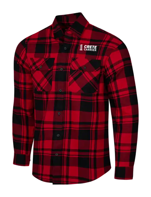 Red/Black Plaid Flannel Shirt w/Crete Carrier Logo
