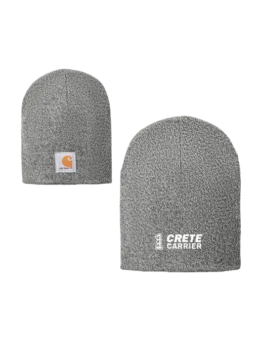 Carhartt Medium Grey Heather Acrylic Knit Hat w/Crete Carrier Logo