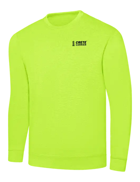 Safety Yellow 7.8 oz Ring Spun Crew Sweatshirt w/Crete Carrier Logo