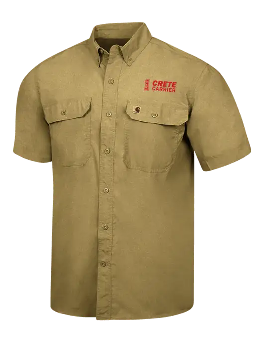 Carhartt Force Dark Tan Solid Short Sleeve Shirt w/Crete Carrier Logo