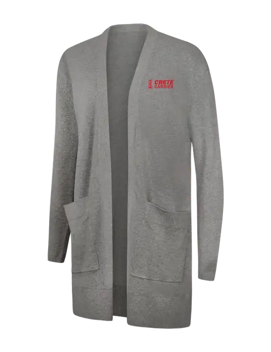 Mercer+Mettle Womens Light Grey Heather Open Front Cardigan Sweater w/Crete Carrier Logo