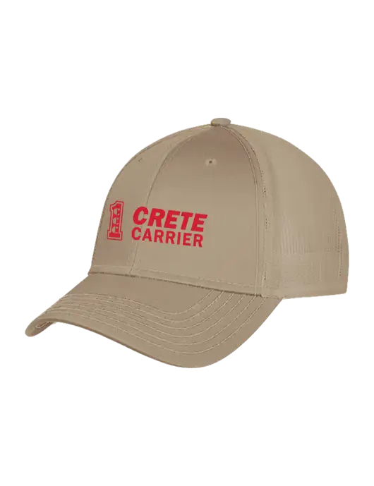 Khaki Mesh Trucker Cap Snap Back w/Crete Carrier Logo