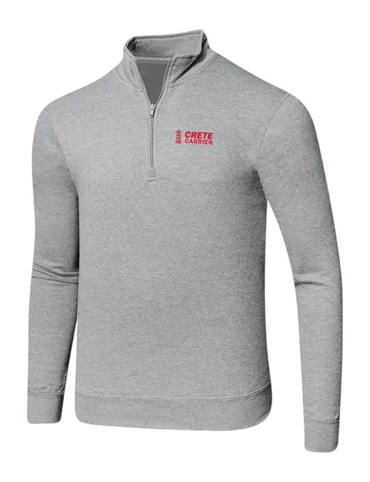 Light Heather Grey 8.5 oz Ring Spun 1/4 Zip Pullover Sweatshirt w/Crete Carrier Logo