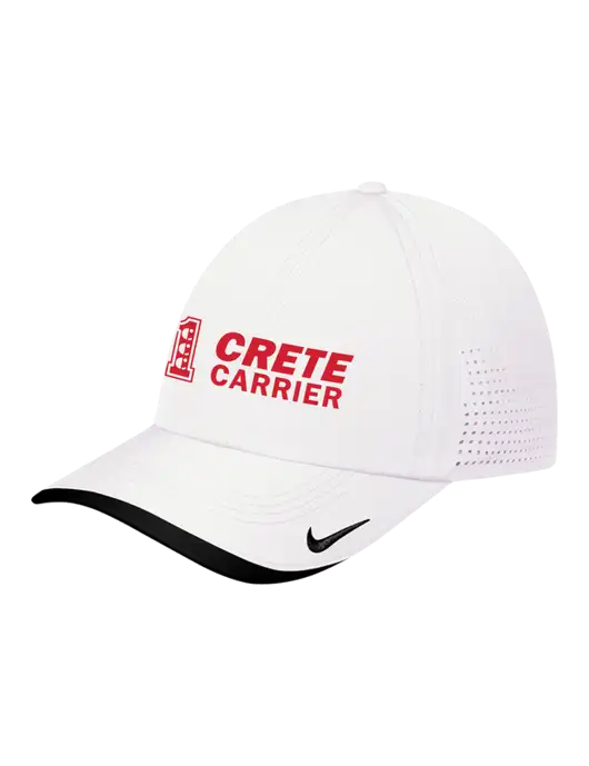 Nike White/Black Dri-FIT Perforated Performance Cap w/Crete Carrier Logo