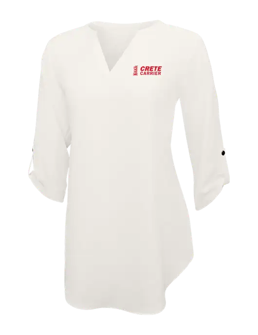 Ivory Womens 3/4 Sleeve Tunic Blouse w/Crete Carrier Logo