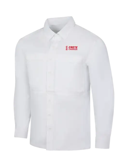 White Long Sleeve UV Daybreak Shirt w/Crete Carrier Logo