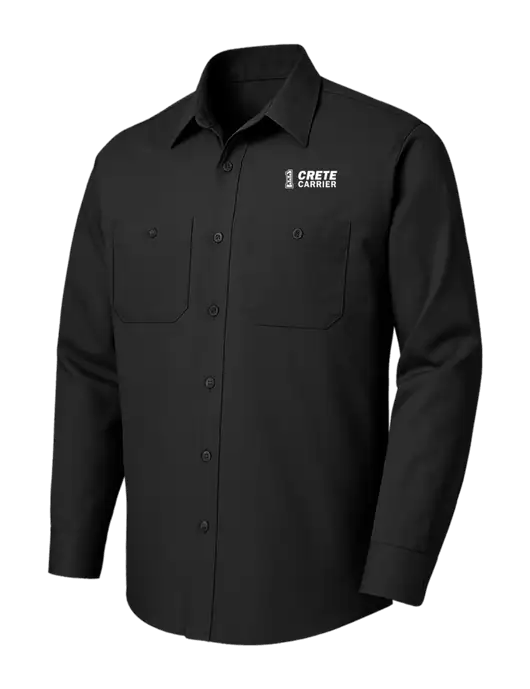 Red Kap Black Long Sleeve Work Shirt w/Crete Carrier Logo
