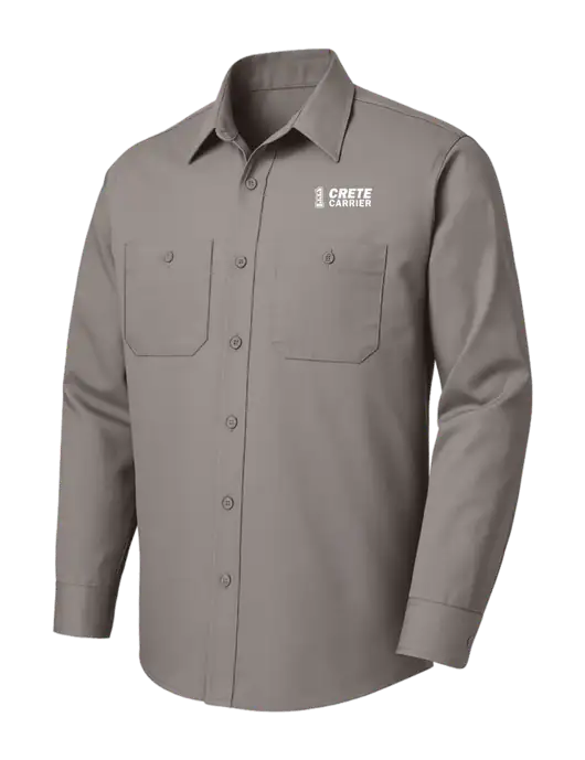 Red Kap Medium Grey Long Sleeve Work Shirt w/Crete Carrier Logo