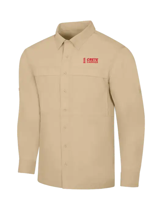 Tan Long Sleeve UV Daybreak Shirt w/Crete Carrier Logo