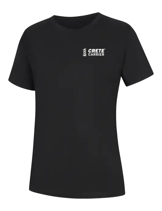 Womens Black Core Blend Tee w/Crete Carrier Logo