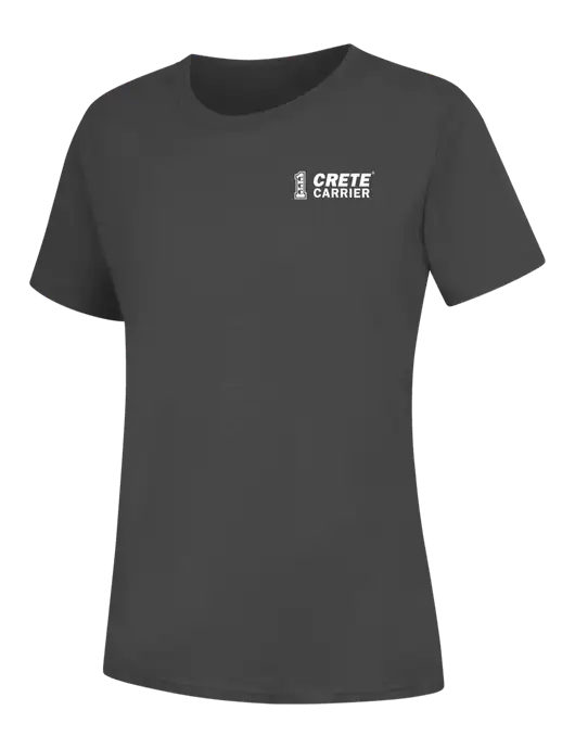 Womens Charcoal Core Blend Tee w/Crete Carrier Logo