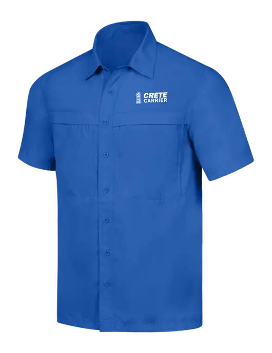 Dark Royal Short Sleeve UV Daybreak Shirt w/Crete Carrier Logo