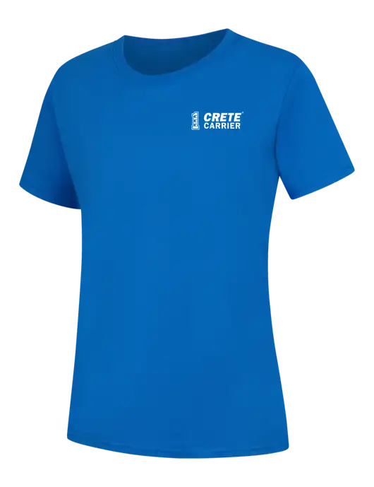 Womens Royal Blue Core Blend Tee w/Crete Carrier Logo