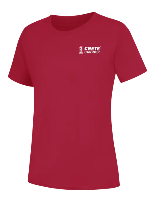 Womens Red Core Blend Tee w/Crete Carrier Logo