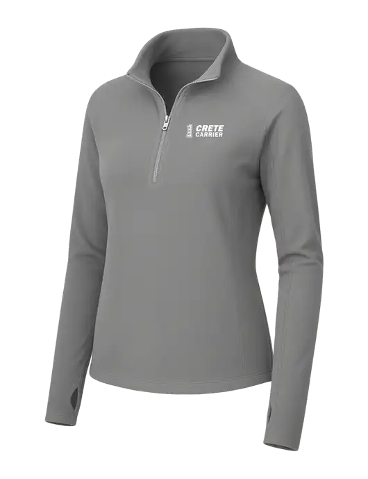 Womens Medium Grey Microfleece 1/2 Zip Pullover w/Crete Carrier Logo