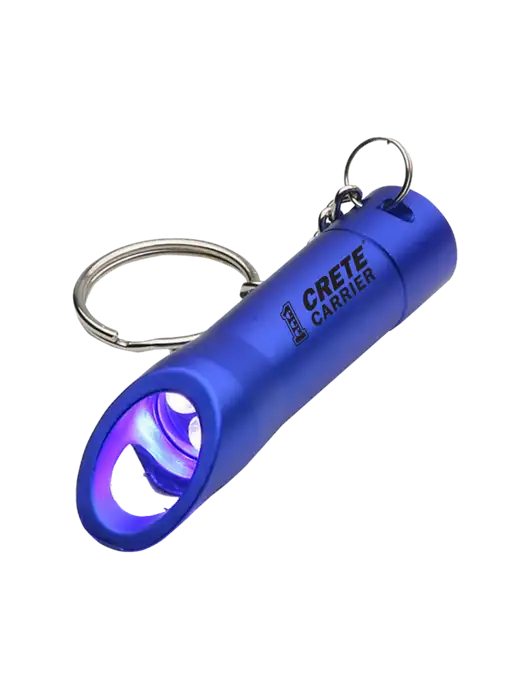 Royal Pocket LED Flashlight with Bottle Opener & Keychain w/Crete Carrier Logo