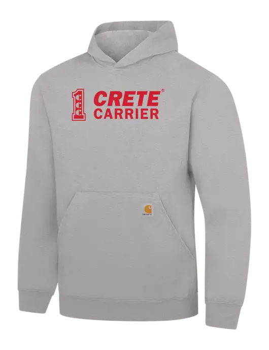 Carhartt Light Grey Heather Midweight Hooded Sweatshirt w/Crete Carrier Logo
