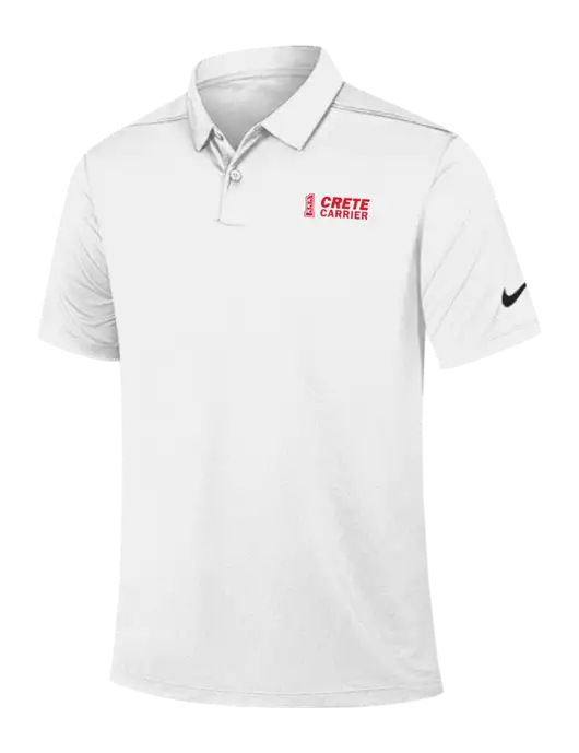 Nike White Dry Essential Solid Polo w/Crete Carrier Logo