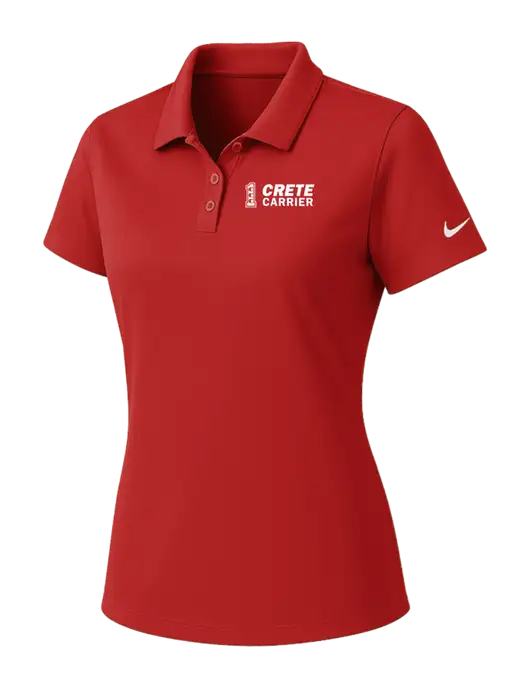 Nike Womens Red Dry Essential Solid Polo w/Crete Carrier Logo