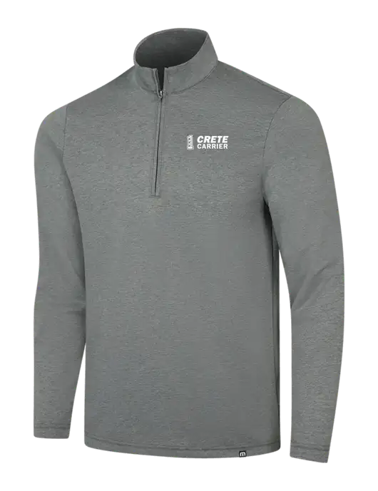 TravisMathew Dark Grey Heather Coveside ¼-Zip w/Crete Carrier Logo
