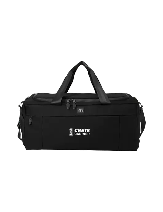 TravisMathew Black Duration Duffel w/Crete Carrier Logo