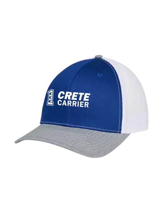 Richardson Adjustable Snapback Original 112 Trucker Cap Royal/HeatherGrey/White Mesh w/Crete Carrier Logo