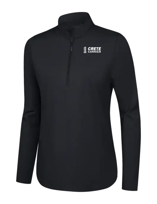 Womens Black C-FREE Double Knit 1/4-Zip w/Crete Carrier Logo