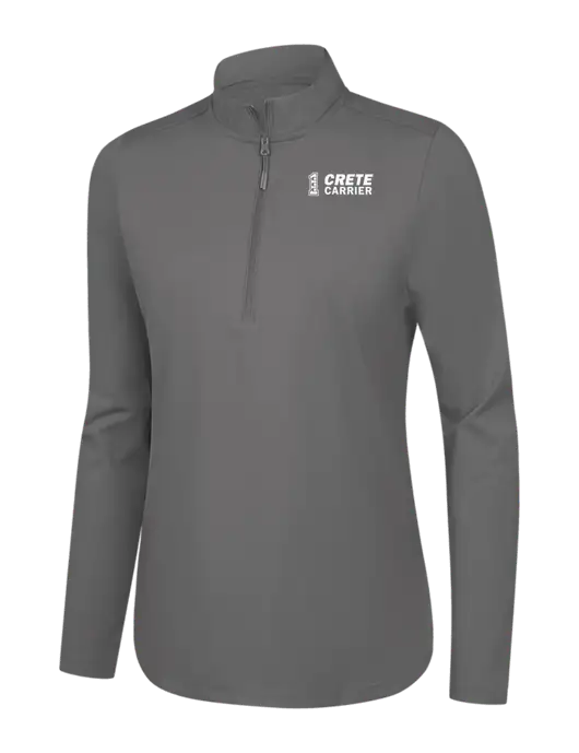 Womens Dark Medium Grey C-FREE Double Knit 1/4-Zip w/Crete Carrier Logo