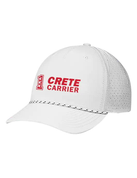 Richardson Laser Perf Performance White/White-Black Rope Cap w/Crete Carrier Logo
