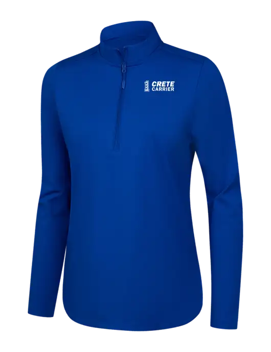  Womens Dark Royal C-FREE Double Knit 1/4-Zip w/Crete Carrier Logo