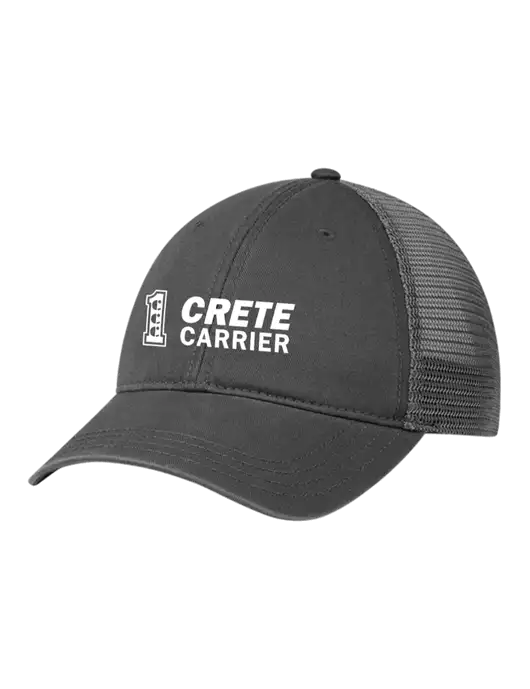 Richardson 111 Garment Washed Trucker Cap Charcoal w/Charcoal Mesh w/Crete Carrier Logo