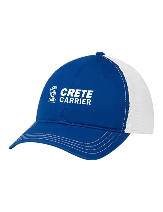 Richardson 111 Garment Washed Trucker Cap Royal w/White Mesh w/Crete Carrier Logo