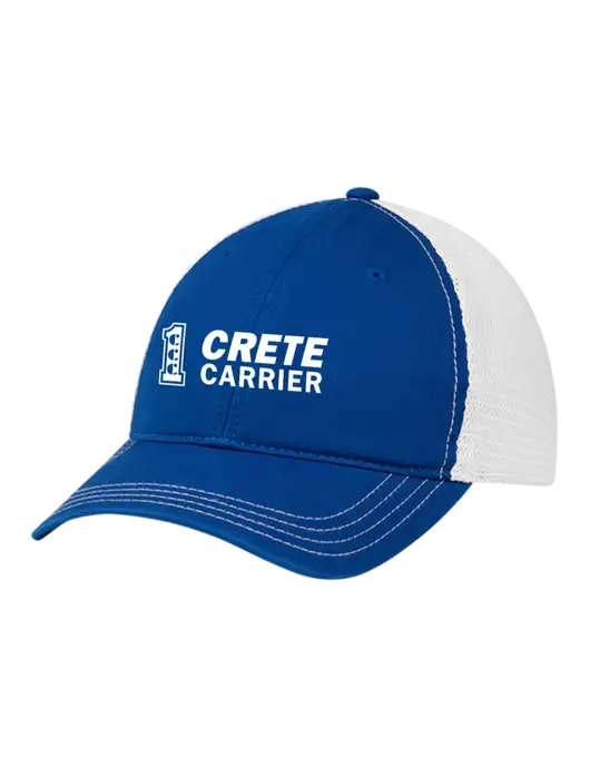 Richardson 111 Garment Washed Trucker Cap Royal w/White Mesh w/Crete Carrier Logo