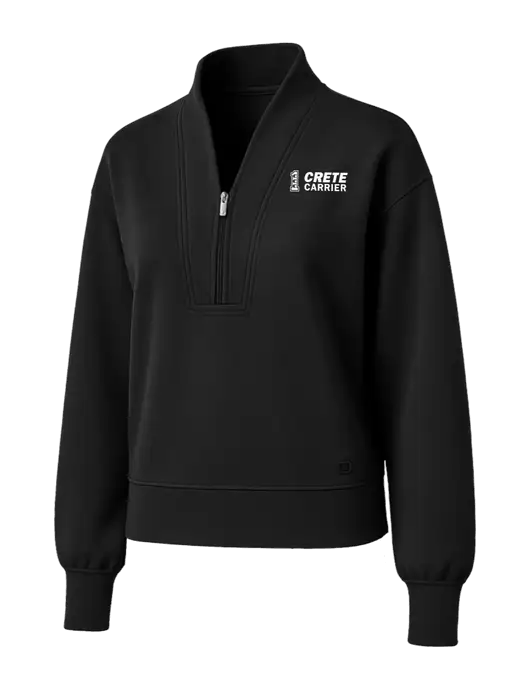 OGIO Womens Black Transcend 1/4-Zip w/Crete Carrier Logo