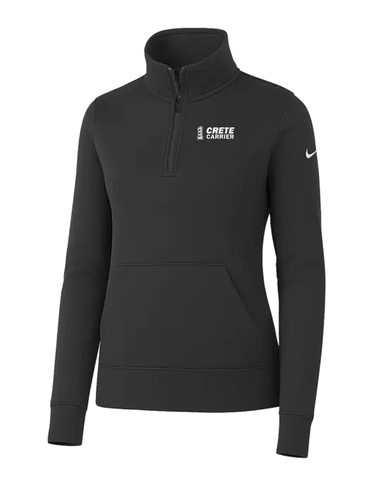 Nike Womens Dark Grey Club Fleece Sleeve Swoosh 1/2-Zip w/Crete Carrier Logo