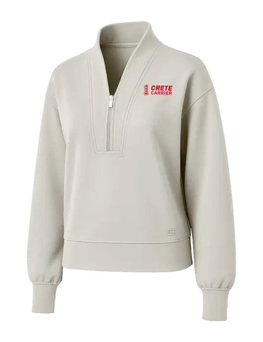 OGIO Womens Ivory Transcend 1/4-Zip w/Crete Carrier Logo