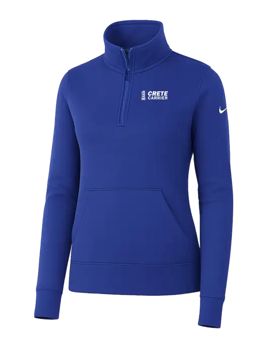 Nike Womens Royal Club Fleece Sleeve Swoosh 1/2-Zip w/Crete Carrier Logo