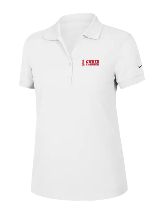 Nike Womens Dri-FIT Classic White Polo w/Crete Carrier Logo