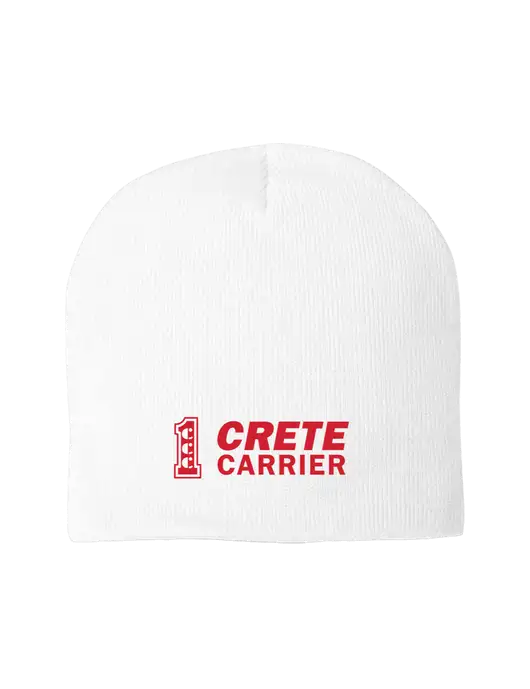 Solid White Element Knit Beanie w/Crete Carrier Logo