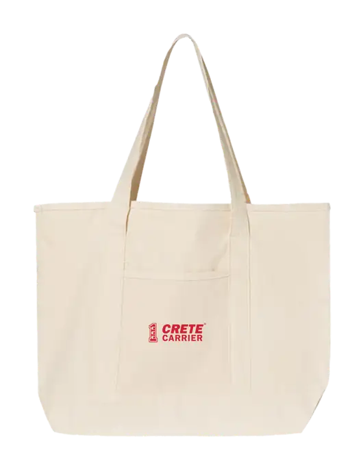 Natural Large Canvas Deluxe Tote w/Crete Carrier Logo